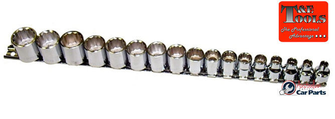 17 Piece 3/8" Drive Metric Sockets (12 Point) T&E Tools 93317
