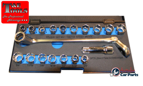 19 Piece Hole Thru Socket Set T&E Tools 93917