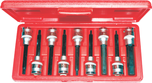9 Piece SAE In-Hex 1/2" Drive Socket Set (Long Series) T&E Tools 94108