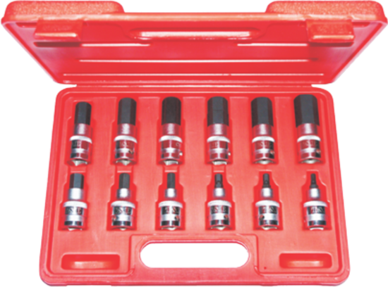 12 Piece SAE In-Hex 1/2" Drive Socket Set (Standard Series) T&E Tools 94111