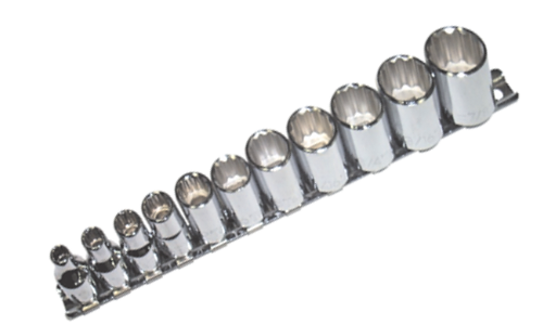 11 Piece 1/2" Drive Whitworth 12 Point Sockets T&E Tools 94311W