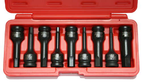 9 Piece SAE Deep In-Hex Impact Sockets T&E Tools 94809