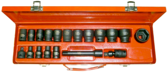 19 Piece 1/2" Drive SAE Impact Socket Set T&E Tools 97419