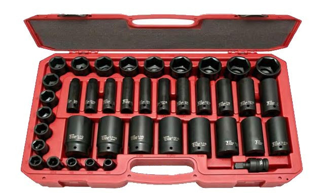 39 Piece 1/2" Drive 6 Point Impact Socket Set T&E Tools 97421A