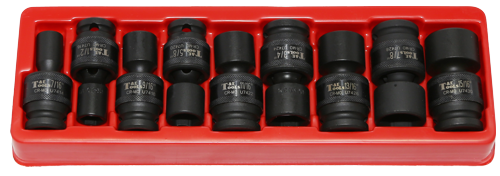 9 Piece 1/2" Drive SAE Impact Universal Sockets T&E Tools 97489