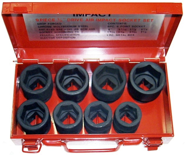 8 Piece 3/4" Drive SAE Impact Sockets T&E Tools 97508