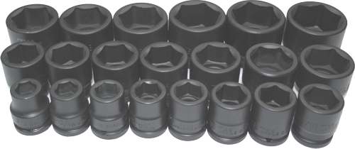 1" Drive SAE Impact Socket 22 Piece Set T&E Tools 97622