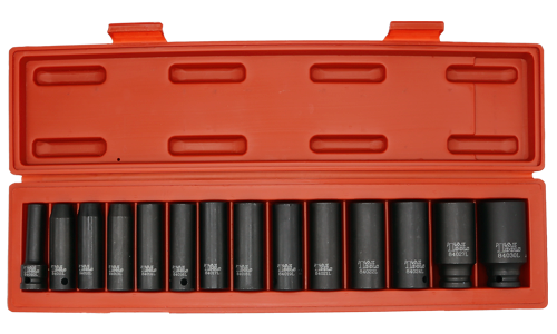 1/2"Dr Deep Metric Impact Socket 14 Piece Set T&E Tools 98413L