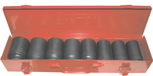 8 Piece 1" Drive Metric Deep Impact Sockets T&E Tools 98608L