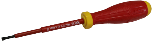 VDE Electrical Insulated Slotted Screwdriver (4 x 100mm) T&E Tools A74100-I