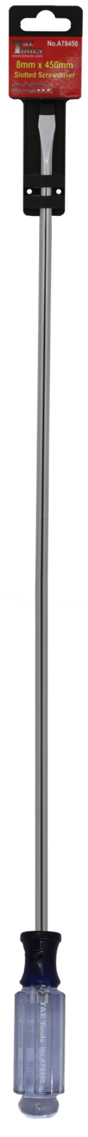 Slotted long Screwdriver 8mm x 450mm Acetate T&E Tools TE-A78450