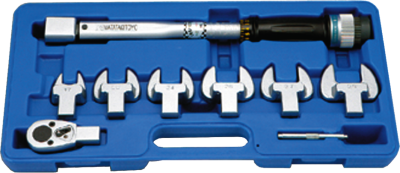 9 Piece Interchangeable Head Torque Wrench Set (15 to 80Nm/10 to 60ft/lbs) T&E Tools ATP80N8SET
