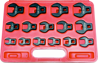 Crowsfoot Open-End Metric Wrench Set -15 Piece T&E Tools BCF55M