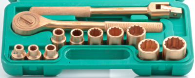13Pc. 1/2"Drive Socket Set 8-27mm (Copper Beryllium) T&E Tools CB101F
