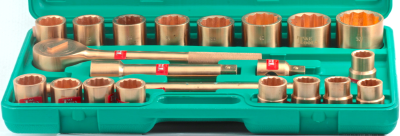 21Pc. 3/4"Drive Socket Set 21-50mm (Copper Beryllium) T&E Tools CB101L