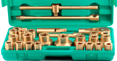 26Pc. 3/4"-1"Drive Socket Set 21-65mm (Copper Beryllium) T&E Tools CB101M