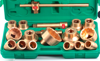 18Pc. 1"Drive Socket Set 30-80mm (Copper Beryllium) T&E Tools CB101N