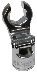 17mm x 3/8"Drive Flex Head Flare Nut Wrench T&E Tools CMF17M