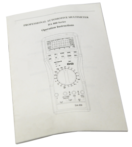 Instruction Book (DA810 & DA830) T&E Tools DA009