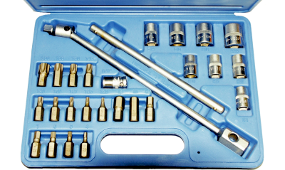 27 Piece Female Torx, Torx & In-Hex Bit Set T&E Tools E1027