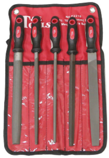5 Piece Mechanics File Set (10" Long) T&E Tools F2210