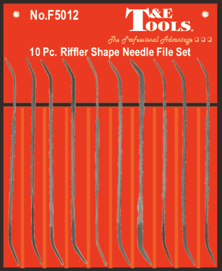 10 Piece Riffler Needle File Set T&E Tools F5012
