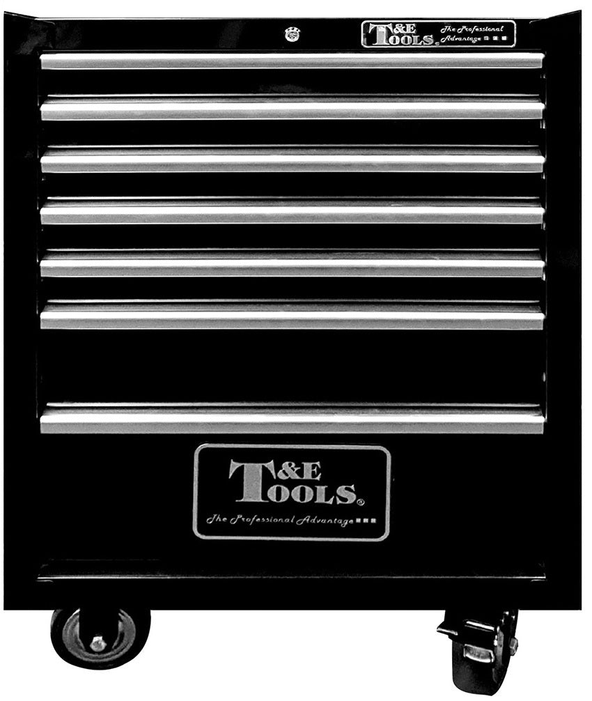 Roller Tool Cabinet 27" Godfather 7 Drawer Tool Box Black T&E Tools TE-GF2707BK