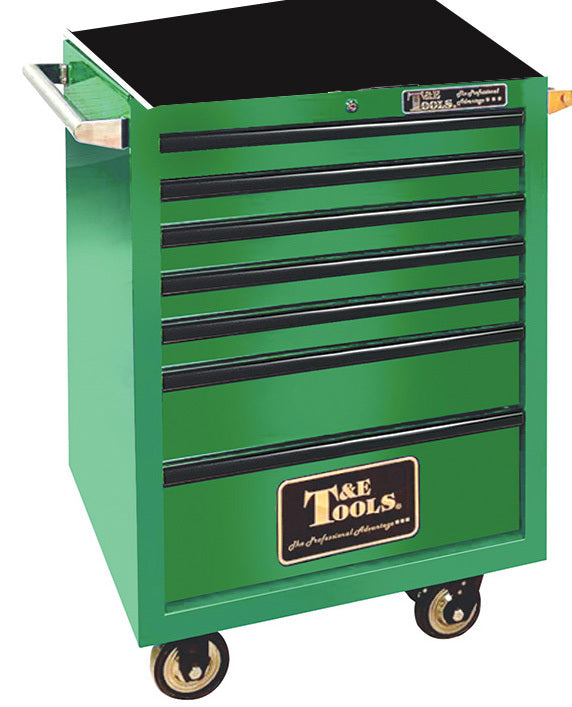 Roller Tool Cabinet 27" Godfather 7 Drawer Tool Box Green T&E Tools TE-GF2707GR