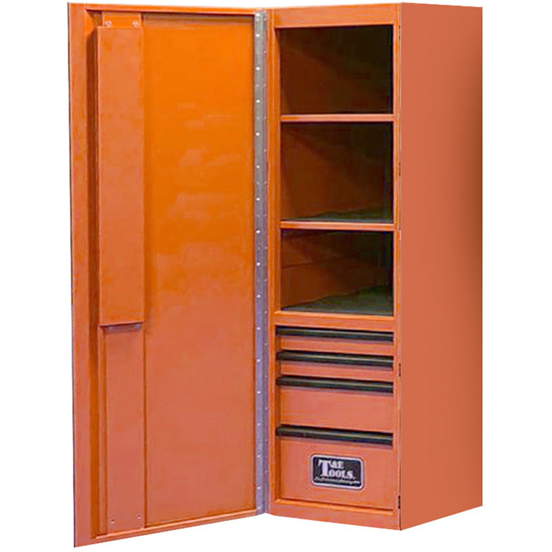Side Tool Cabinet 76" Godfather 4 Drawer Left Hand Side Toolbox Orange T&E Tools TE-GF76L4OR