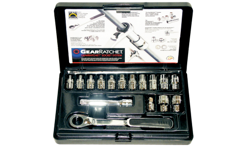 16 Piece 13mm Hollow Drive Metric Gear-Ratchet Socket Set T&E Tools GR13100