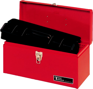 Metal Tool Box 16" With Plastic Tote Tray T&E Tools HM1630