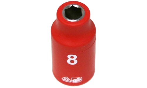 8mm x 3/8"Dr. 6Pt VDE Insulated Socket T&E Tools IS22082