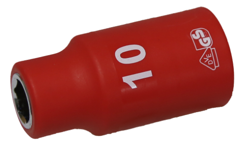 10mm x 1/2"Dr. 6Pt VDE Insulated Socket T&E Tools IS26102