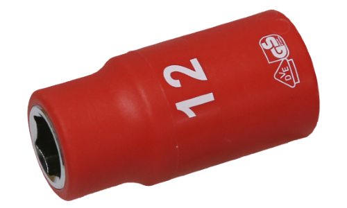 12mm x 1/2"Dr. 6Pt VDE Insulated Socket T&E Tools IS26122