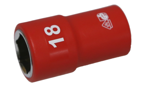 18mm x 1/2"Dr. 6Pt VDE Insulated Socket T&E Tools IS26182