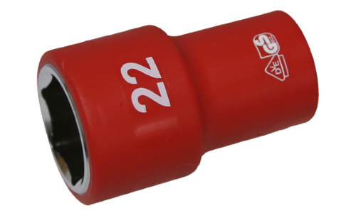 22mm x 1/2"Dr. 6Pt VDE Insulated Socket T&E Tools IS26225