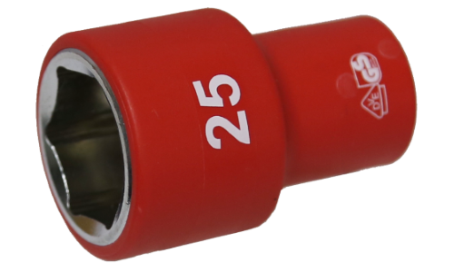 25mm x 1/2"Dr. 6Pt VDE Insulated Socket T&E Tools IS26255