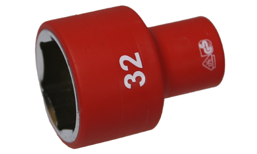 32mm x 1/2"Dr. 6Pt VDE Insulated Socket T&E Tools IS26325