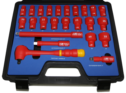 Metric VDE Insulated Socket Set 24 Piece T&E Tools IS424