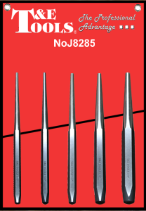 Heavy-Duty Long Taper Punch 5 Piece Set T&E Tools J8285
