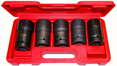 Budd Wheel Socket 1" Drive 5 Piece Set T&E Tools J9905