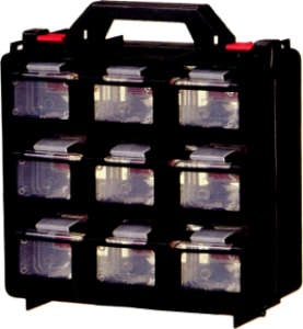 Parts Boxes Assorted Carry Case 18 Compartments T&E Tools KT918 screws Bolts washer small parts ect