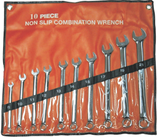 10Pc. 8 - 21mm Non Slip Combination Wrench T&E Tools KW10M