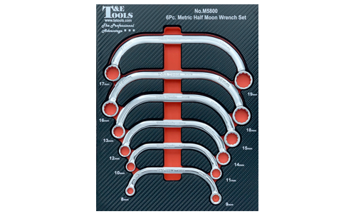 Half Moon Wrench 6 Piece Set Metric T&E Tools M5800