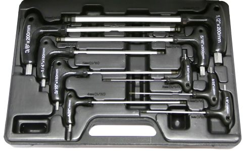 T-Handle Ball Key SAE 9pce Set T&E Tools MK065