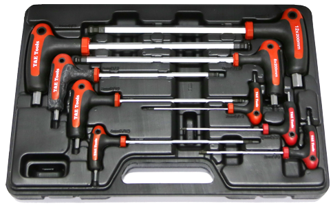 T-Handle Ball End Hex-Key 9 Pce Set T&E Tools MK066