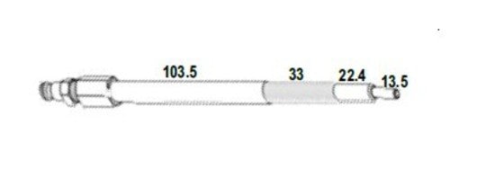 M10 x 1.25mm x 172.2mm Glow plug Diesel Comp. Adaptor T&E Tools OT036