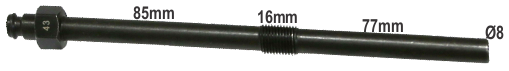 M10 x 1.25mm x 178mm Glow plug Diesel Comp. Adaptor T&E Tools OT043
