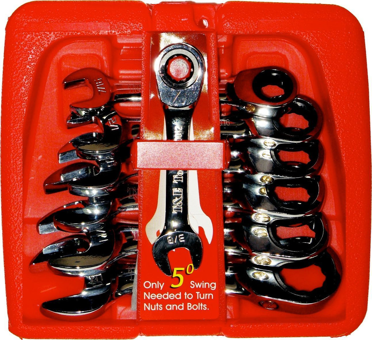 7Pc. SAE Stubby Ratchet Gear Wrench Set T&E Tools S13006