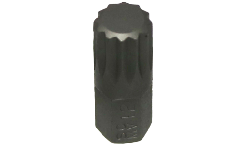 M12 Spline x 10mm Hex Bit 30mm Long T&E Tools S3012